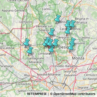 Mappa Piazza Napoleone Bonaparte, 20813 Bovisio-Masciago MB, Italia (5.54357)