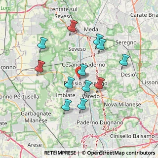 Mappa Piazza Napoleone Bonaparte, 20813 Bovisio-Masciago MB, Italia (3.41333)