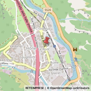 Mappa Via aosta 28, 11020 Hône, Aosta (Valle d'Aosta)