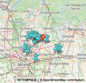 Mappa 20871 Vimercate MB, Italia (9.85462)