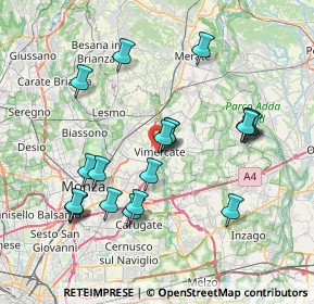 Mappa 20871 Vimercate MB, Italia (7.5065)