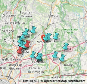 Mappa 20871 Vimercate MB, Italia (7.093)