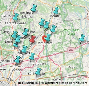 Mappa 20871 Vimercate MB, Italia (8.7735)