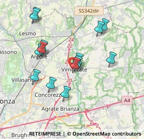 Mappa 20871 Vimercate MB, Italia (3.60643)