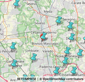 Mappa Via Vittorio Alfieri, 20813 Bovisio-Masciago MB, Italia (6.6295)