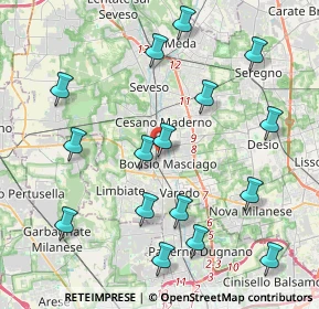 Mappa Via Carducci, 20813 Bovisio-Masciago MB, Italia (4.55313)