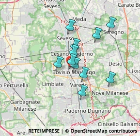 Mappa Via Vittorio Alfieri, 20813 Bovisio-Masciago MB, Italia (2.61182)