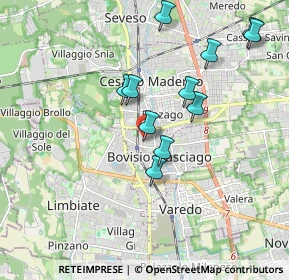 Mappa Via Carducci, 20813 Bovisio-Masciago MB, Italia (1.78818)