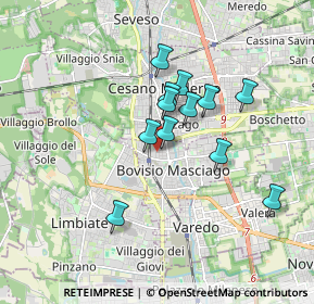 Mappa Via Carducci, 20813 Bovisio-Masciago MB, Italia (1.395)