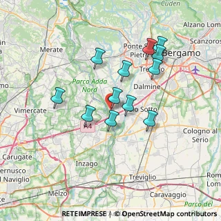 Mappa Via II Giugno, 24042 Capriate San Gervasio BG, Italia (6.27917)