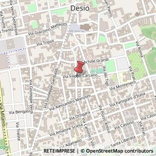 Mappa Via Filippo Carcano, 44, 20832 Desio, Monza e Brianza (Lombardia)