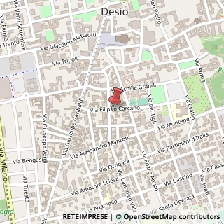 Mappa Via Filippo Carcano, 44B, 20832 Desio, Monza e Brianza (Lombardia)