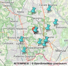 Mappa Via Serenelle, 20832 Desio MB, Italia (3.46909)