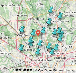 Mappa Via Monte Nero, 20812 Limbiate MB, Italia (7.143)