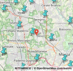 Mappa Via Enrico Toti, 20832 Desio MB, Italia (6.9785)