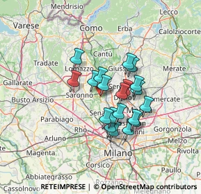 Mappa Via Gran Sasso, 20812 Limbiate MB, Italia (9.885)