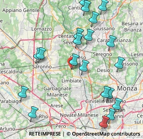 Mappa Via Gran Sasso, 20812 Limbiate MB, Italia (9.5585)