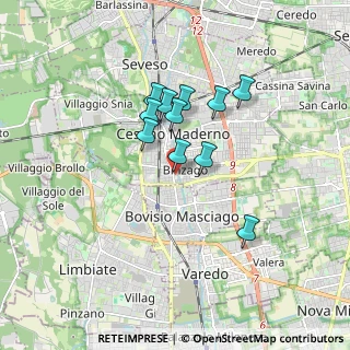 Mappa Via Giotto, 20811 Cesano Maderno MB, Italia (1.31091)