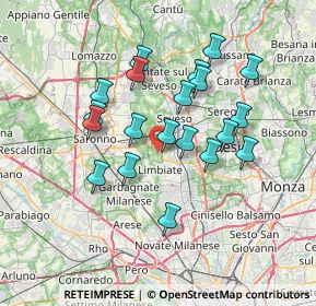 Mappa Via Monte Rosa, 20051 Limbiate MB, Italia (6.2835)