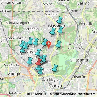 Mappa Via Parada, 20854 Vedano Al Lambro MB, Italia (1.766)