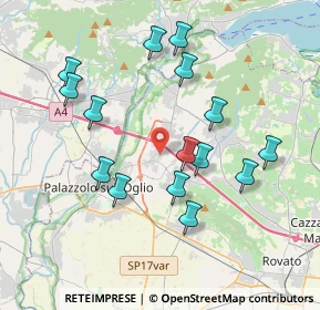 Mappa Via Bornico Traversa I, 25036 Palazzolo sull'Oglio BS, Italia (3.73333)
