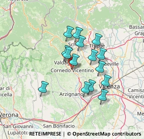 Mappa 36073 Cornedo vicentino VI, Italia (11.024)