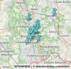 Mappa Via Pola, 20813 Bovisio-Masciago MB, Italia (1.96636)