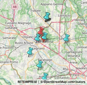 Mappa Via Fratelli Rosselli, 20027 Rescaldina MI, Italia (6.69727)