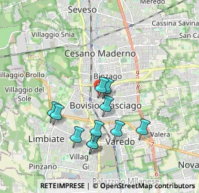 Mappa Via XX Settembre, 20813 Bovisio-Masciago MB, Italia (1.65364)