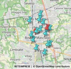 Mappa Via XX Settembre, 20813 Bovisio-Masciago MB, Italia (1.31933)