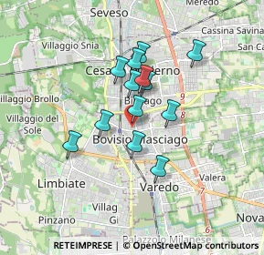 Mappa Via XX Settembre, 20813 Bovisio-Masciago MB, Italia (1.28462)