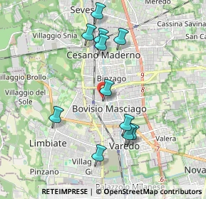 Mappa Via XX Settembre, 20813 Bovisio-Masciago MB, Italia (1.87545)