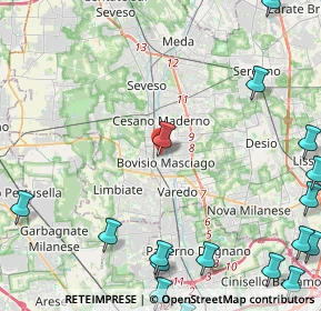 Mappa Via XX Settembre, 20813 Bovisio-Masciago MB, Italia (7.10579)