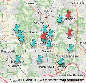Mappa Via XX Settembre, 20813 Bovisio-Masciago MB, Italia (3.65353)