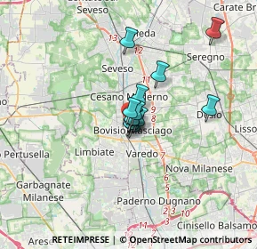 Mappa Via XX Settembre, 20813 Bovisio-Masciago MB, Italia (1.89917)