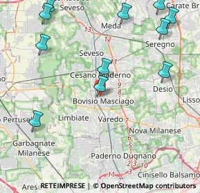 Mappa Via XX Settembre, 20813 Bovisio-Masciago MB, Italia (5.40636)