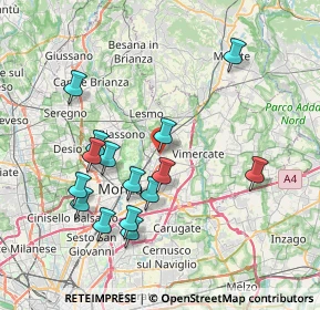 Mappa Via Galileo Galilei, 20862 Arcore MB, Italia (7.57133)