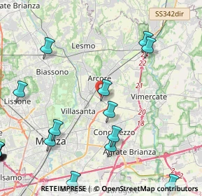 Mappa Via Galileo Galilei, 20862 Arcore MB, Italia (6.50556)