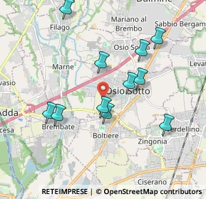 Mappa Via Dante Alighieri, 24046 Osio Sotto BG, Italia (1.80455)