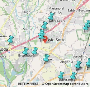 Mappa Via Dante Alighieri, 24046 Osio Sotto BG, Italia (2.83389)