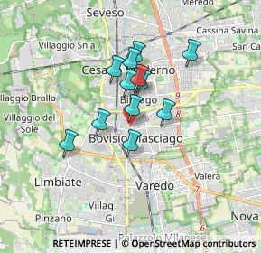 Mappa Corso Italia, 20813 Bovisio-Masciago MB, Italia (1.245)