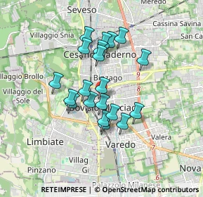Mappa Corso Italia, 20813 Bovisio-Masciago MB, Italia (1.3625)