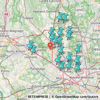 Mappa Via A. Morandi, 21040 Uboldo VA, Italia (6.88632)