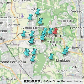 Mappa Via per Limbiate, 20033 Solaro MI, Italia (1.677)