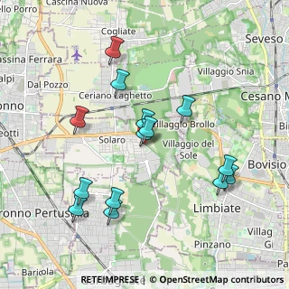 Mappa Via per Limbiate, 20033 Solaro MI, Italia (1.91286)