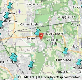 Mappa Via per Limbiate, 20033 Solaro MI, Italia (3.893)