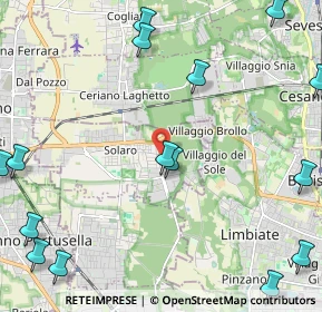 Mappa Via per Limbiate, 20033 Solaro MI, Italia (3.18867)