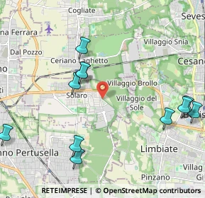 Mappa Via per Limbiate, 20033 Solaro MI, Italia (2.42909)