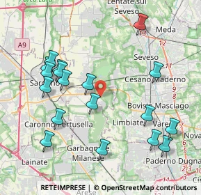 Mappa Via per Limbiate, 20033 Solaro MI, Italia (4.35944)