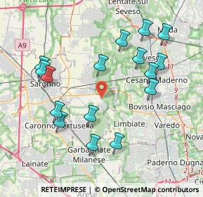 Mappa Via per Limbiate, 20033 Solaro MI, Italia (4.1175)